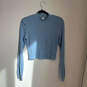 Aritzia TNA Waffle Mockneck Crop